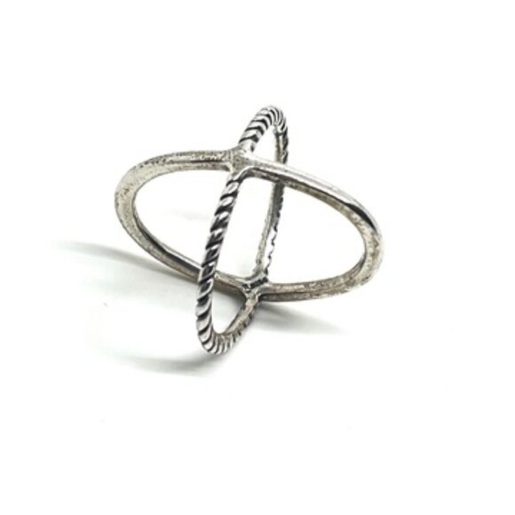 CAROLYN POLLACK RELIOS STERLING SILVER TWIST X RING SIZE 5.5 SIGNED 925 - Picture 10 of 16